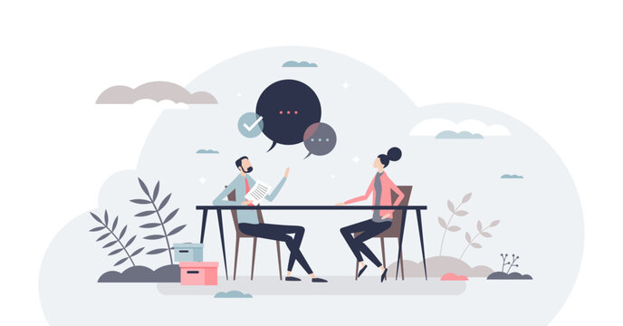 Career counselor and job mentor or guidance expert tiny person concept, transparent background. Motivation lesson and inspiration coaching.