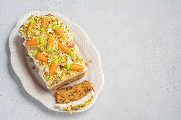 carrot loaf cake with walnuts