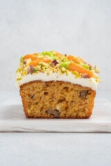 carrot loaf cake with walnuts