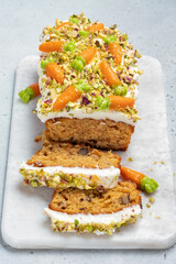 carrot loaf cake with walnuts