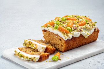 carrot loaf cake with walnuts