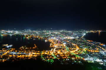 Fototapeta na wymiar 函館山展望台から見た函館市の夜景