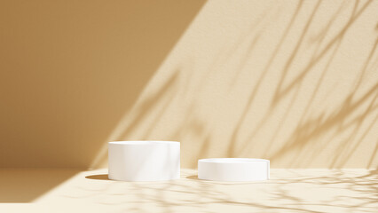 Minimal stone podium with concrete pastel colored background for packaging, branding, or cosmetic presentation