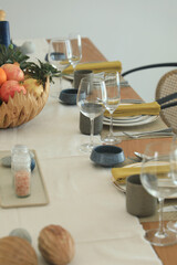 Glasses, vases and accessories for the kitchen and dining table.