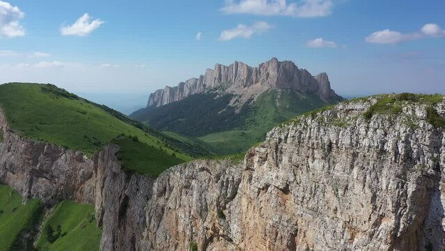 Aerial View of National Park Bolshoy Tkhach in Caucasus Mountains