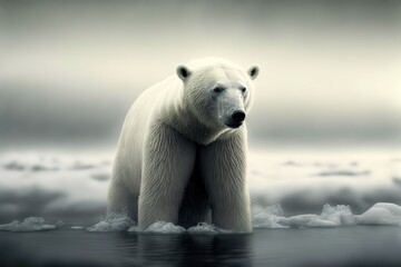 Plakat Polar Bear Stock Photo, Wildlife Photography, Generative Ai