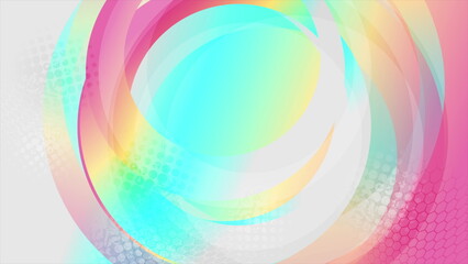 Holographic circles geometric abstract tech grunge design