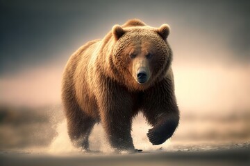 Obraz premium Grizzly Bear Stock Photo, Wildlife Photography, Generative Ai