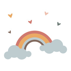 Romance, love, care. Bright, colorful picture, cloud, heart. Cartoon flat vector illustration