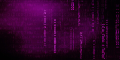 2d illustration abstract digital binary data on computer screen