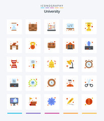 Creative University 25 Flat icon pack  Such As reward. formula. abacus. education. math