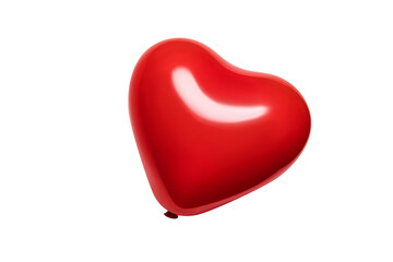Red balloon in shape of heart on pale pink background. Valentines day concept. © Snizhana