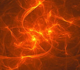 Abstract fractal art background, suggestive of fire flames and hot wave. Computer generated fractal illustration art fire theme.