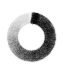 Abstract charcoal block circle brush shape transparent background png