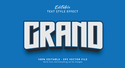 Editable text effect, Grand text on bold headline style effect