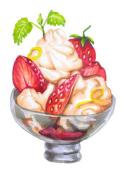 ice cream with fruits
