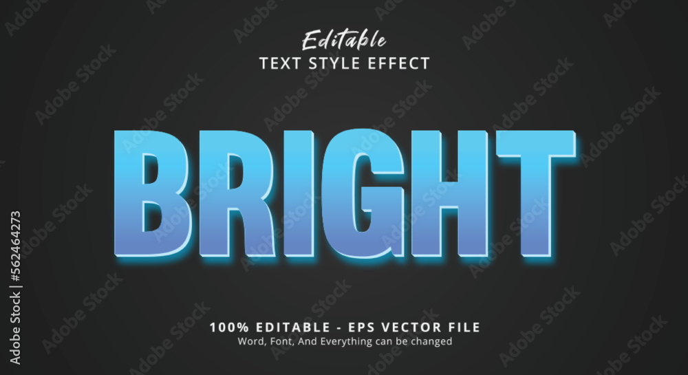 Poster editable text effect, bright blue text on layered style effect