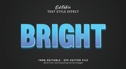 Editable text effect, Bright blue text on layered style effect