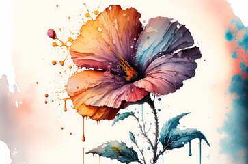 Blossom's Beauty, Captivating Watercolor Flower Paintings, generative ai.