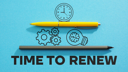 Time To Renew is shown using the text and picture of clock
