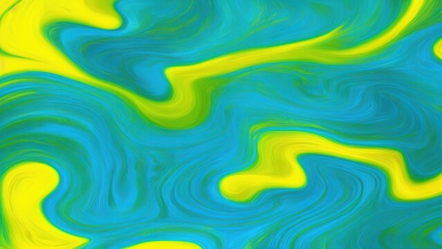 Liquid Swirls in Beautiful Turquoise and Yellow colors.