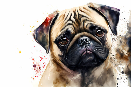 Intricate Watercolor Dog Portraits, A Fusion of Love, Color, and Creativity, generative ai.
