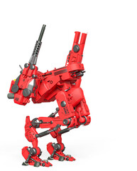combat mech doing a incoming pose