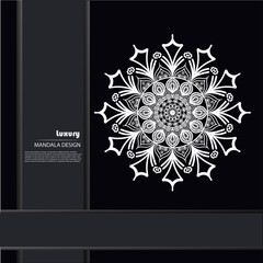 Luxury mandala background with white or silver pattern decorative mandala for print, poster, cover, brochure, flyer, banner.