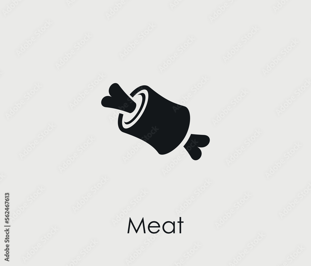 Poster meat vector icon. editable stroke. symbol in line art style for design, presentation, website or mob