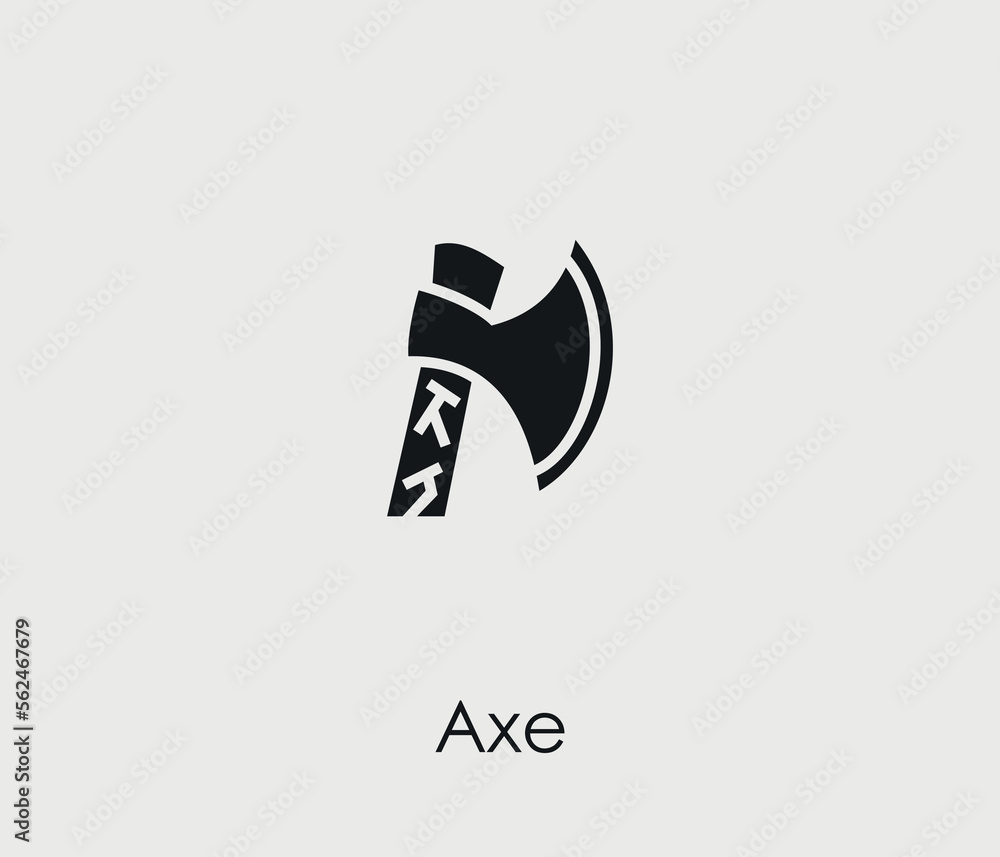 Aufkleber axe vector icon. editable stroke. symbol in line art style for design, presentation, website or mobi