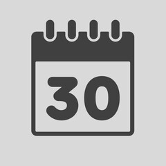 Icon page calendar day - number 30