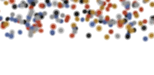  Colorful assorted confetti with serpentine on white