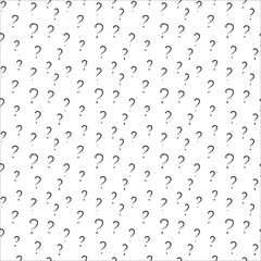 Vector seamless monochrome pattern. Hand drawn template with question marks. For printing,packaging,banner,textile,design