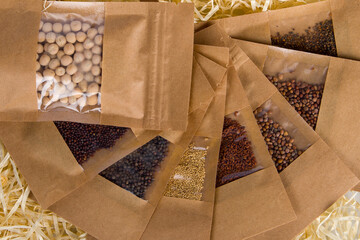 various dried seeds for sale in a package.