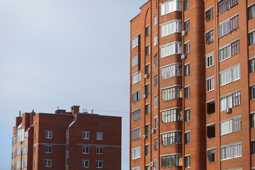 Architecture of Cheboksary, the facade of a residential apartment building