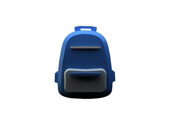 School and education icons 3d render illustration set.  school bag. 