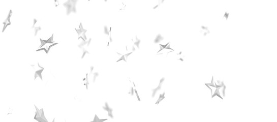 Banner with silver decoration. Festive border with falling glitter dust and stars.
