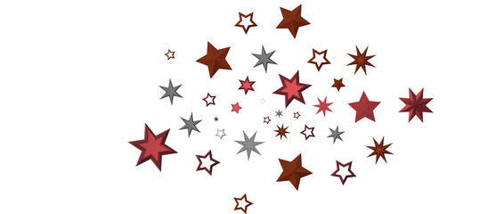 golden stars - in red