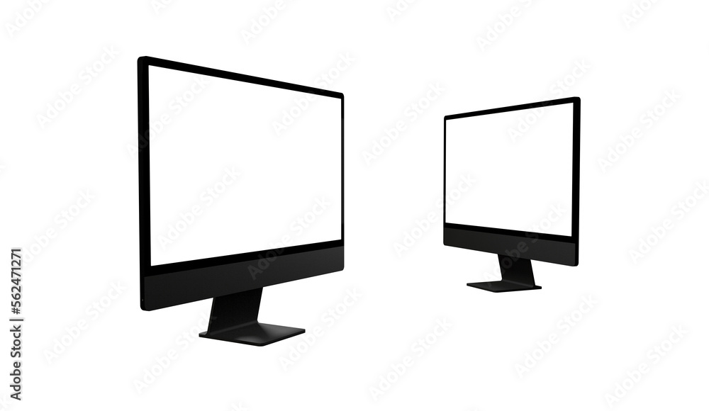 Poster modern computer monitor with blank screen