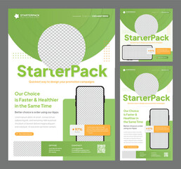StarterPack for Green & Healthy Promotional Content - A4 Flyer, Feed Post, & Story templates - Perfect for every business & marketing need