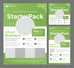 StarterPack for Green & Healthy Promotional Content - A4 Flyer, Feed Post, & Story templates - Perfect for every business & marketing need