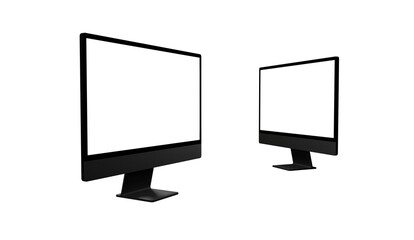 computer monitor with white blank screen