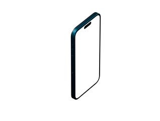 3d smartphone with blank screen isolated 3d
