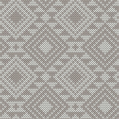 Pastel neutral pattern jacquard knitted seamless pattern for mat or blanket design. Vector illustration