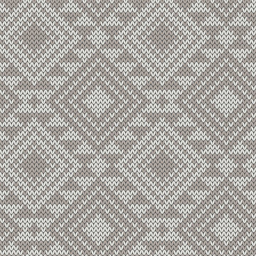 Pastel neutral pattern jacquard knitted seamless pattern for mat or blanket design. Vector illustration