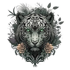 Fototapeta premium illustration of a colorful and cute jaguar, generative AI