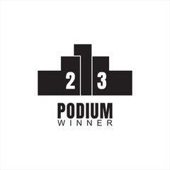 Champion's podium vector logo design.