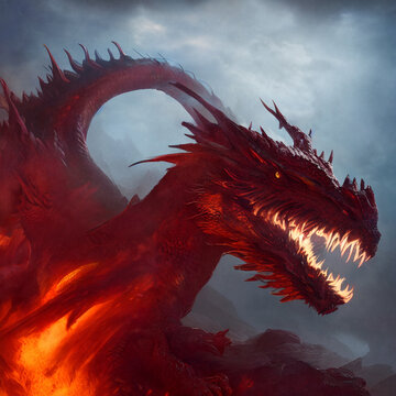 fantasy dragon artwork created with Generative AI technology