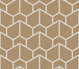 Obraz premium The geometric pattern with lines. Seamless vector background. White and beige texture. Graphic modern pattern. Simple lattice graphic design