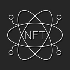 NFT coin line icon, unique token and blockchain, non fungible token vector icon, vector graphics, editable stroke outline sign